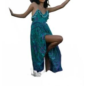 NEW RANEE’S women's buttercup maxi dress in turquoise and teal floral